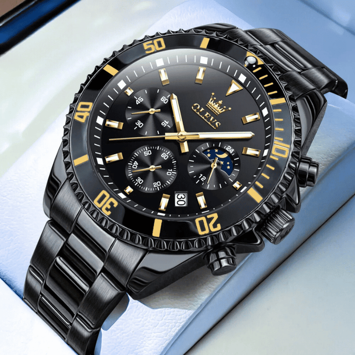 OLEVS Watches For Men Classic Dress Luxury Big Face Waterproof Luminous Wrist Stainless Steel Watch