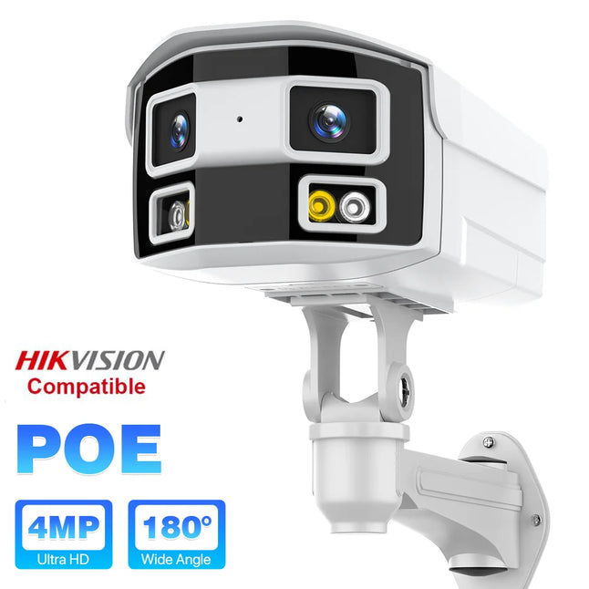   POE IP Security Camera Outdoor 4MP 180° Dual Lens Ultra Wide View Angle Human Detection Bullet CCTV Onvif for Enhanced Protection  Cameras   EUR Brandsonce   BMSOAR Brandsonce