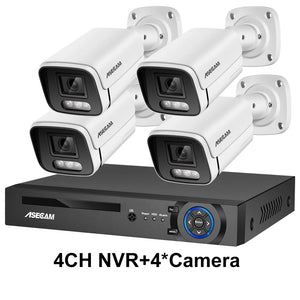   New 4K Security Camera System 8MP Audio Mic CCTV POE NVR AI Color Night Home Video Surveillance Camera Outdoor Set  Cameras   EUR Brandsonce   ASECAM Brandsonce Brandsonce