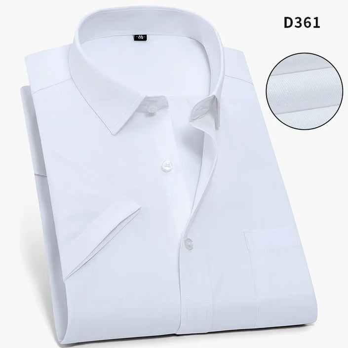   Summer Fashion Men's Shirt: Solid Twill Plain Style Short Sleeved for Business Casual Use Plus Size  Clothing   EUR Brandsonce   Bamboople Brandsonce Brandsonce