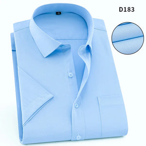   Summer Fashion Men's Shirt: Solid Twill Plain Style Short Sleeved for Business Casual Use Plus Size  Clothing   EUR Brandsonce   Bamboople Brandsonce Brandsonce