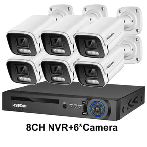   New 4K Security Camera System 8MP Audio Mic CCTV POE NVR AI Color Night Home Video Surveillance Camera Outdoor Set  Cameras   EUR Brandsonce   ASECAM Brandsonce Brandsonce