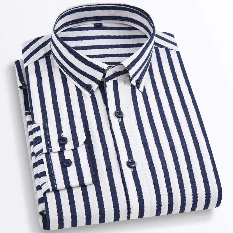   Men's Color Block Striped Dress Shirt Lightweight Long Sleeve Button-down without Pocket for Spring Summer  Clothing   EUR Brandsonce   Payel Brandsonce Brandsonce