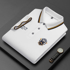   Summer Korean Fashion Men's Polo Shirt Luxury Embroidered Cotton Lapel Collar Short Sleeves Tops  Clothing   EUR Brandsonce   FashionLeoKing Brandsonce Brandsonce