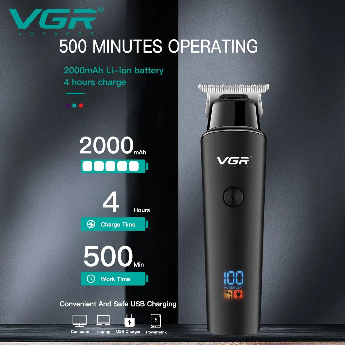   VGR Hair Trimmer Professional Electric Trimmers Cordless Hair Clipper Rechargeable LED Display V 937  hair trimmer   EUR Brandsonce   VGR Brandsonce Brandsonce