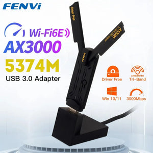   FENVI WiFi 6E AX3000 USB 3.0 WiFi Adapter 3000Mbps Tri-Band 2.4G/5G/6GHz Wireless Win10/11  Electonics   EUR Brandsonce   Fenvi Brandsonce Brandsonce