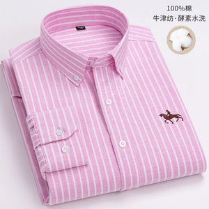   New 100% Pure Cotton Men Long Sleeve Shirt for Oxford Shirt Male Pocket Regular-Fit S-6XL  Clothing   EUR Brandsonce   NoEnName_Null Brandsonce Brandsonce