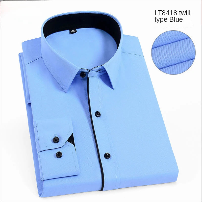   Men's White Long Sleeve Button-down Shirt Slim Fit Office Business Casual Korean Fashion Tops for All Seasons  Clothing   EUR Brandsonce   fipyjip Brandsonce Brandsonce