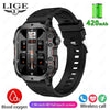   LIGE Smartwatch For Men 1.96 Inch Screen 420 MAh Bluetooth Call Voice Assistant  Waterproof For Sports and Fitness  Watches   EUR Brandsonce   Lige Brandsonce Brandsonce