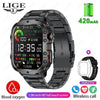   LIGE Smartwatch For Men 1.96 Inch Screen 420 MAh Bluetooth Call Voice Assistant  Waterproof For Sports and Fitness  Watches   EUR Brandsonce   Lige Brandsonce Brandsonce