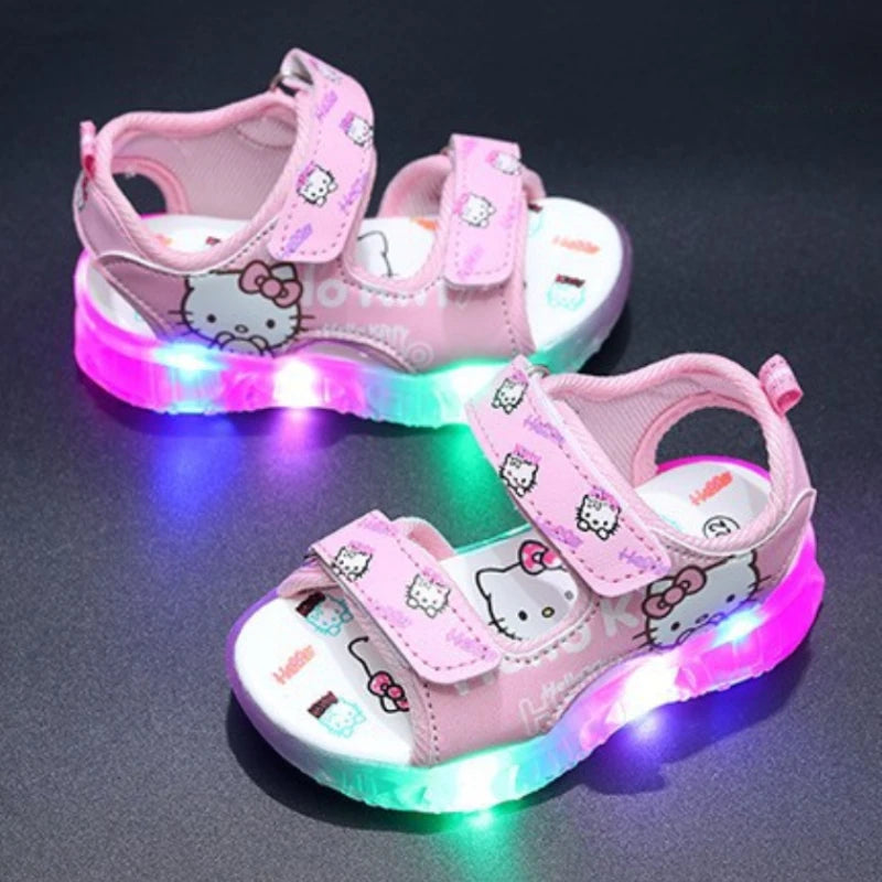   2024 Summer New Baby Led Light Girls Sandals Casual Shoes Anti-slip Kids Shoes  Shoes   EUR Brandsonce   MINISO Brandsonce Brandsonce