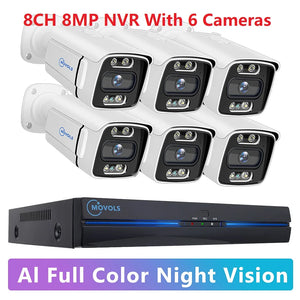   MOVOLS 8CH 5MP 8MP POE Security Camera System Two Way Audio 8MP NVR Kit CCTV Outdoor IP Camera H.265 P2P Video Surveillance Set  Cameras   EUR Brandsonce   Movols Guard your home Brandsonce Brandsonce