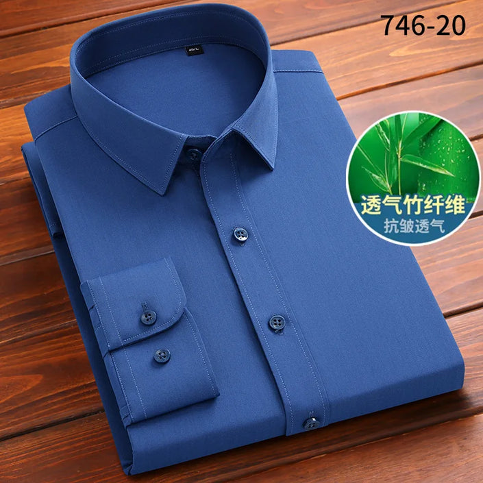   Long-Sleeved Bamboo Fiber Men's Shirt Breathable Comfortable Anti-Wrinkle Casual Fashionable  Clothing   EUR Brandsonce   NoEnName_Null Brandsonce Brandsonce