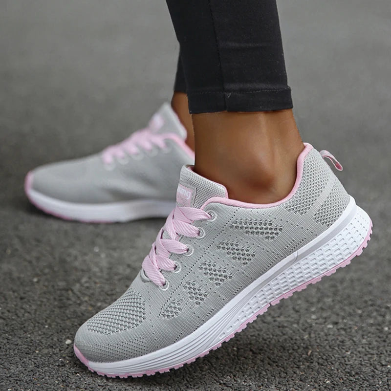   New Fashion 2024 Sneakers For Women Walking Soft Sneakers Breathable Mesh Fabric Lace Up  Shoes   EUR Brandsonce   KUIDFAR Brandsonce Brandsonce