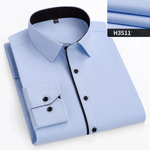   Double Color Slim Fit Men's Shirt Full Sleeve Business Casual Office Apparel Solid Top for Plus Size Men  Clothing   EUR Brandsonce   qi xiu cai Brandsonce Brandsonce