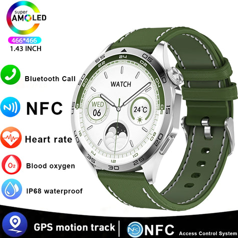   Android IOS WATCH 4 Smart Watch for Men GPS Tracker with 1.43 Inch AMOLED HD Screen Bluetooth Call Always Display  Watches   EUR Brandsonce   ChiBear Brandsonce