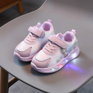   2024 Summer New Fashion Breathable Mesh Casual Illuminated LED Lights Soft Sole Kid's Sneaker Shoes  Shoes   EUR Brandsonce   HZYVJE Brandsonce