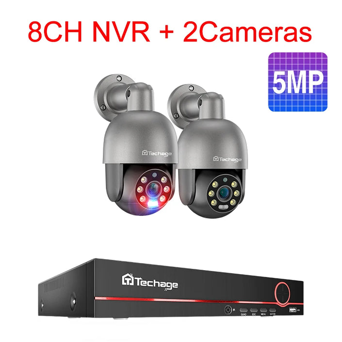   Techage 8CH 5MP HD POE CCTV Security Camera System Home Video Surveillance NVR Kit Face Detection Outdoor IP Camera Set Xmeye  Cameras   EUR Brandsonce   Techage Brandsonce Brandsonce