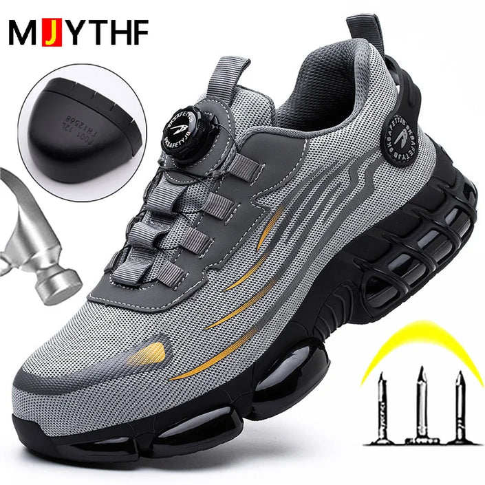   Security Protective Boots Shoes Rotating Button Safety Men Anti-smash Anti-puncture Work Fashion Men Sport Shoes  Shoes   EUR Brandsonce   MJYTHF Brandsonce Brandsonce