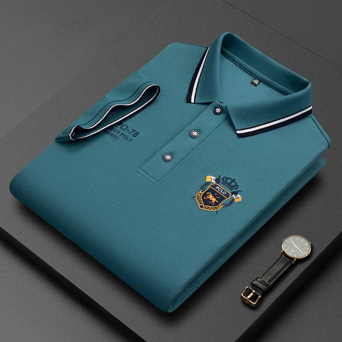   Summer Korean Fashion Men's Polo Shirt Luxury Embroidered Cotton Lapel Collar Short Sleeves Tops  Clothing   EUR Brandsonce   FashionLeoKing Brandsonce Brandsonce