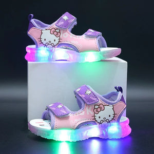   2024 Summer New Baby Led Light Girls Sandals Casual Shoes Anti-slip Kids Shoes  Shoes   EUR Brandsonce   MINISO Brandsonce
