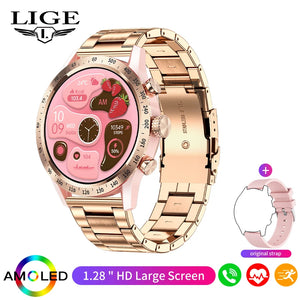   Lige AMOLED 1.28 inch Smart Watch for Women Waterproof Sport Health Monitor with Wireless Call Connect Phone Features  Watches   EUR Brandsonce   Lige Brandsonce Brandsonce