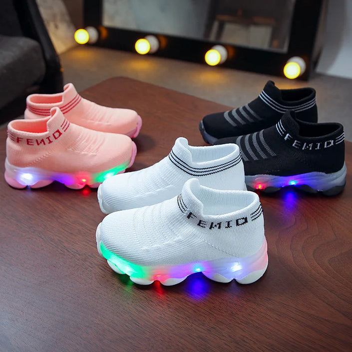   Kids Sneakers for Boys Girls Led Luminous Mesh Letter Design Sport Casual Shoes Light Up Sapato Infantil  Shoes   EUR Brandsonce   NoEnName_Null Brandsonce Brandsonce