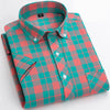   Casual Men's Plaid Shirt Short Sleeve 100% Cotton Soft Comfortable Cardigan Dress for Young Style  Clothing   EUR Brandsonce   PAULFITZGERALD Brandsonce Brandsonce