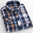   Casual Men's Plaid Shirt Short Sleeve 100% Cotton Soft Comfortable Cardigan Dress for Young Style  Clothing   EUR Brandsonce   PAULFITZGERALD Brandsonce Brandsonce