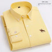   100% Pure Cotton Men's Long Sleeve Oxford Spinning Shirt Business Leisure Embroidery Pocket Slim  Clothing   EUR Brandsonce   NoEnName_Null Brandsonce Brandsonce