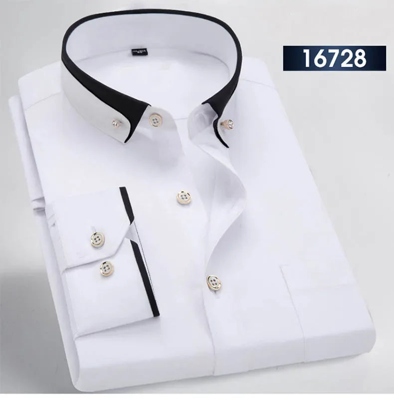   Quality Men's Business Dress Shirt Casual Fashion Button Down Collar for Spring Autumn Short Sleeve  Clothing   EUR Brandsonce   ZIYANG KASA Brandsonce Brandsonce