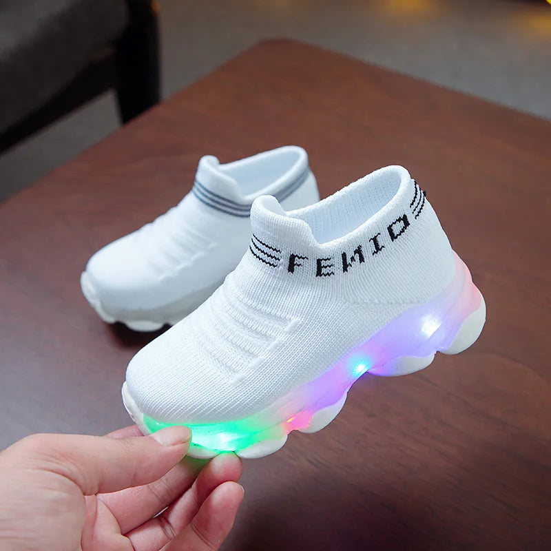   Kids Sneakers for Boys Girls Led Luminous Mesh Letter Design Sport Casual Shoes Light Up Sapato Infantil  Shoes   EUR Brandsonce   NoEnName_Null Brandsonce Brandsonce