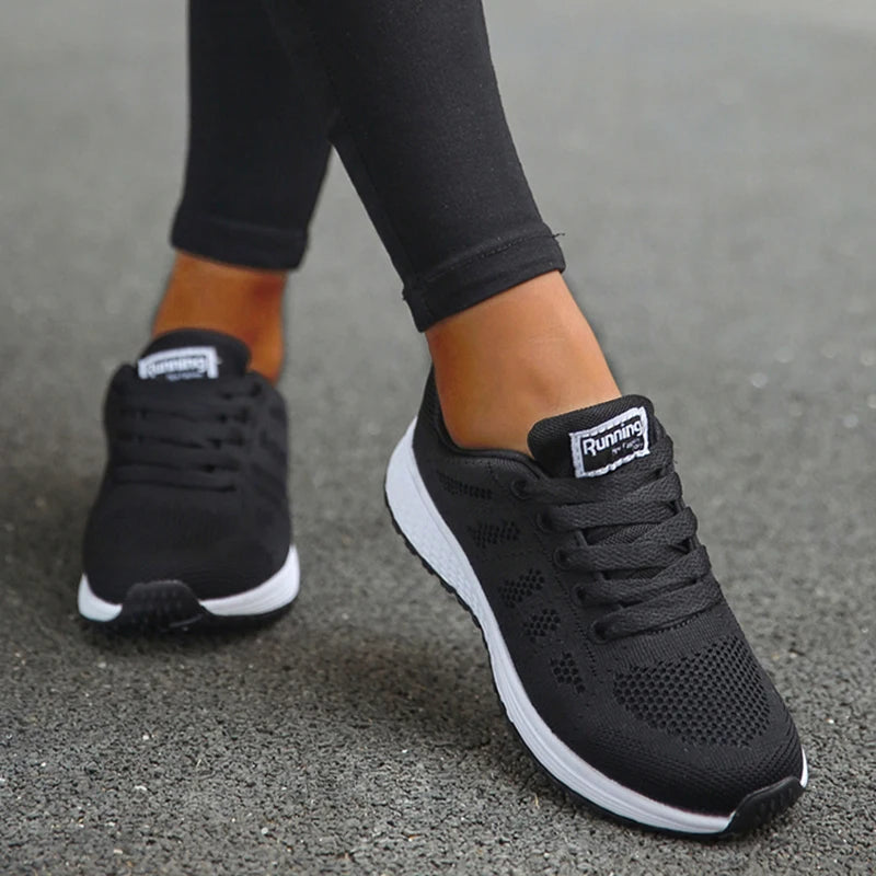   New Fashion 2024 Sneakers For Women Walking Soft Sneakers Breathable Mesh Fabric Lace Up  Shoes   EUR Brandsonce   KUIDFAR Brandsonce Brandsonce