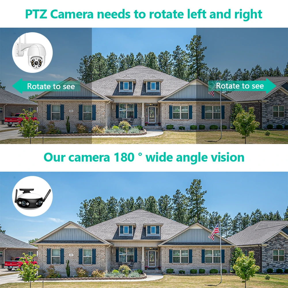   4K 8MP Dual Lens WIFI IP Camera 4MP 180° Wide View Angle Outdoor  Cameras   EUR Brandsonce   HAMROLTE Brandsonce Brandsonce