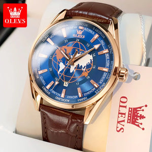   Luxury OLEVS Quartz Men's Watch with Leather Strap Waterproof Calendar Sport Timepiece by Top Brand  Watches   EUR Brandsonce   OLEVS Brandsonce