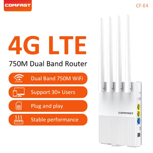   4GLTE WiFi Router 750Mbps SIM Card Wireless Router 2.4G/5.8G 4 High Gain Antenna  Electonics   EUR Brandsonce   Comfast Brandsonce Brandsonce