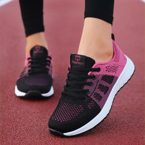   Breathable Mesh Lace Up Flat Women Sneakers Casual Eye Catching Tenis Shoes for Walking  Shoes   EUR Brandsonce   WIENJEE Brandsonce Brandsonce