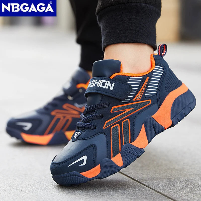   Fashionable Leather Kids Boys Shoes for School Sports Casual Sneakers Running Walking Tennis Shoe for Children 7-12 Years  Shoes   EUR Brandsonce   NBGAGA Brandsonce Brandsonce