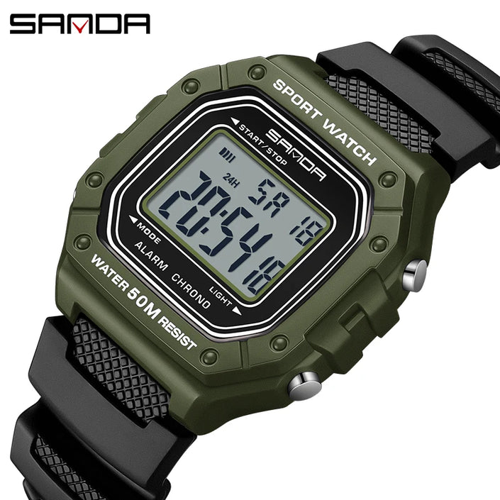   SANDA 2156 Fashion Mens Watch Military Water Resistant Sport Watches Army Big Dial Led Digital Wristwatches  Watches   EUR Brandsonce   SANDA Brandsonce