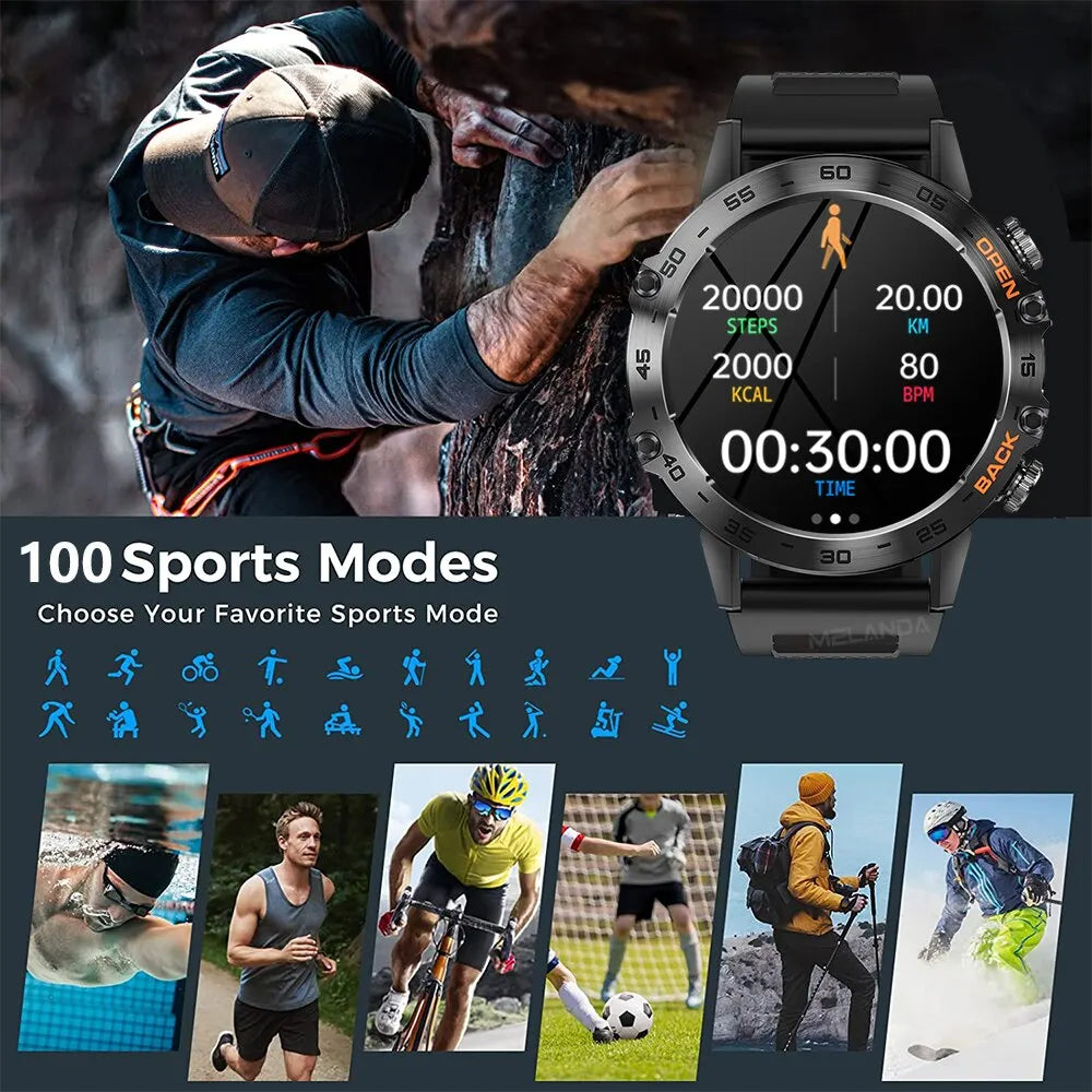   Melanda Smart Watch for Android IOS K52 Steel 1.39
