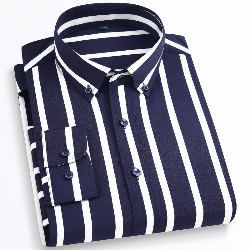   Men's Color Block Striped Dress Shirt Lightweight Long Sleeve Button-down without Pocket for Spring Summer  Clothing   EUR Brandsonce   Payel Brandsonce Brandsonce