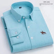   100% Pure Cotton Men's Long Sleeve Oxford Spinning Shirt Business Leisure Embroidery Pocket Slim  Clothing   EUR Brandsonce   NoEnName_Null Brandsonce Brandsonce