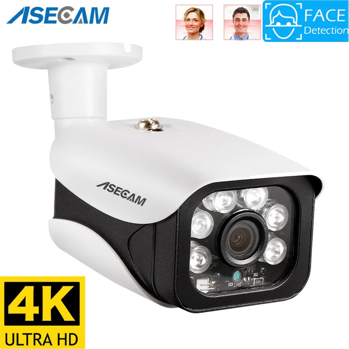   8MP 4K IP Camera Outdoor Ai Face Detection H.265 Onvif Bullet CCTV Array Night Vision IR 2K POE Human Video Security Camera RTSP  IP Cameras   EUR Brandsonce   ASECAM Brandsonce Brandsonce