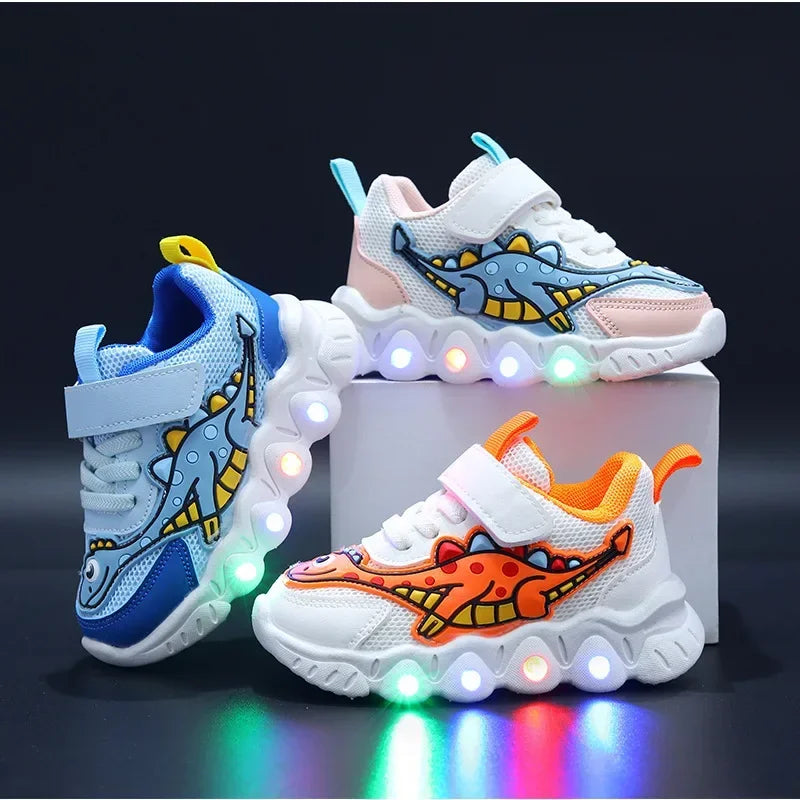   LED Children Tennis Shoe Cartoon Boy Casual Sneaker Mesh Breathable Illuminated Shoes for Girls Kids  Shoes   EUR Brandsonce   NoEnName_Null Brandsonce Brandsonce