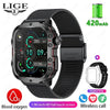   LIGE Smartwatch For Men 1.96 Inch Screen 420 MAh Bluetooth Call Voice Assistant  Waterproof For Sports and Fitness  Watches   EUR Brandsonce   Lige Brandsonce Brandsonce