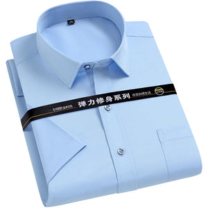   New Hot Short Sleeve Solid Color Men's Shirt Fashionable Business Casual No-Iron Professional  Casual Shirts   EUR Brandsonce   NoEnName_Null Brandsonce Brandsonce