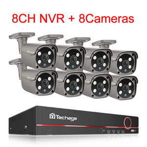   Techage 8CH 5MP HD POE CCTV Security Camera System Home Video Surveillance NVR Kit Face Detection Outdoor IP Camera Set Xmeye  Cameras   EUR Brandsonce   Techage Brandsonce Brandsonce