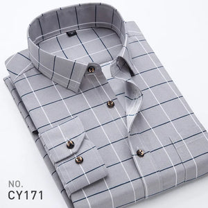   Slim Fit Plaid Men's Shirt Casual Quality Slim Fit Business Party Dress Shirt with Long Sleeves for Spring  Clothing   EUR Brandsonce   ZIYANG KASA Brandsonce Brandsonce