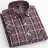   Casual Men's Plaid Shirt Short Sleeve 100% Cotton Soft Comfortable Cardigan Dress for Young Style  Clothing   EUR Brandsonce   PAULFITZGERALD Brandsonce Brandsonce