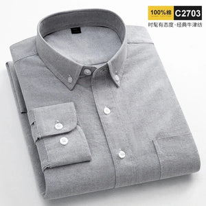   New 100 Cotton Long Sleeve Shirt for Men Oxford Solid Color Striped Shirt Men Long Sleeve Slim Fit  Clothing   EUR Brandsonce   NoEnName_Null Brandsonce Brandsonce